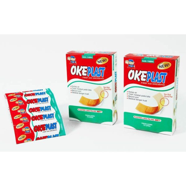 OKEPLAST FIRST AID DRESSING FABRIC PLASTER (100'S)