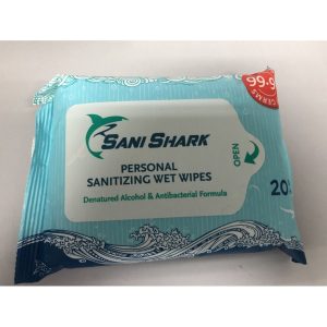 SANISHARK PERSONAL SANITIZING WET WIPES 20'S (DENATURED ALCOHOL)