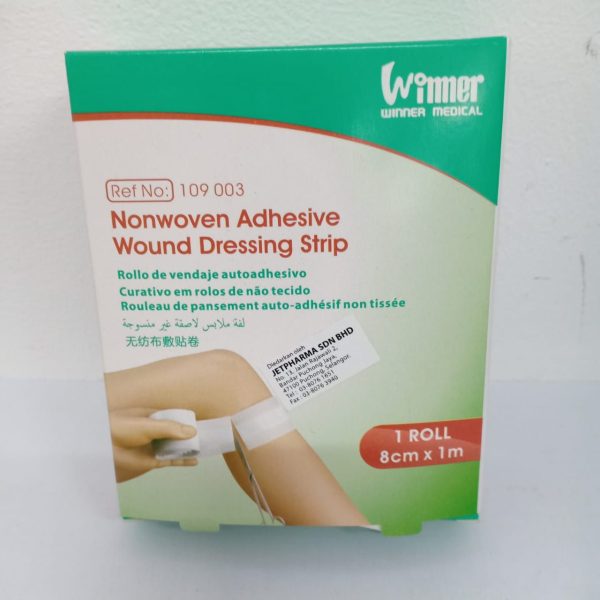 WINNER NON-WOVEN ADHESIVE WOUND DRESSING STRIP (8CM X 1M) ROLL/BOX