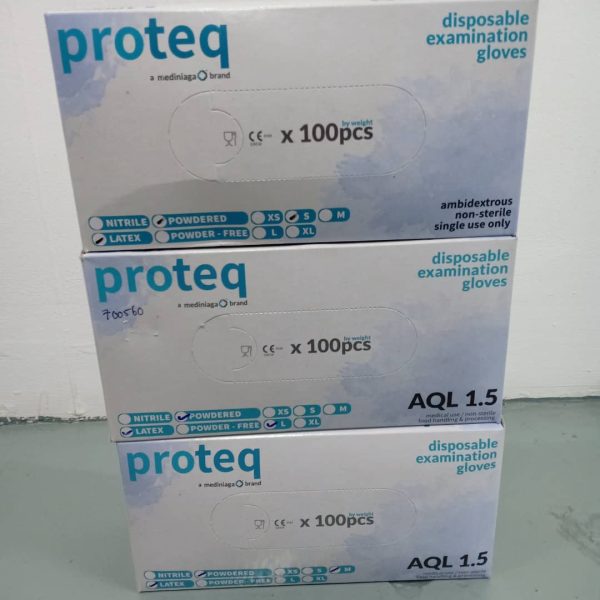 SUPREME (PROTEQ) LATEX GLOVES POWDERED 100'S (SIZE S)  GRADE B (MDA REG: GMD53821242217A)
