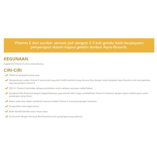ABBOTT SURBEX NATOPHEROL BIO-ENHANCED VITAMIN E 250IU CAPSULE 30'S - Image 6