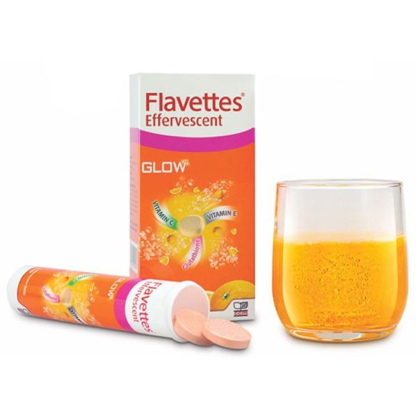 FLAVETTES GLOW EFFERVESCENT TABLET 30'S ORANGE (VITAMIN C 1000MG, VITAMIN E 15IU, GLUTATHIONE 50MG) (EXP : 01/2023)