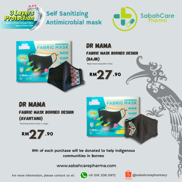 DR MAMA FABRIC MASK EXCLUSIVE BORNEO DESIGN (DESIGN BY SABAHCARE)