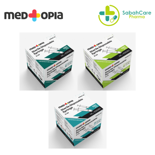 MEDTOPIA DISPOSABLE SYRINGE LUER SLIP/LUER LOCK WITHOUT NEEDLE 100'S