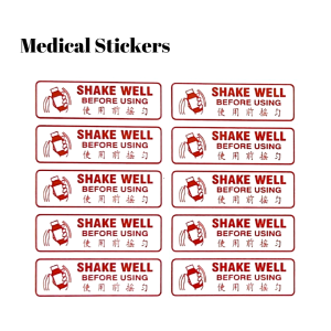 SHAKE WELL BEFORE USE LABEL 20pcs per sheet