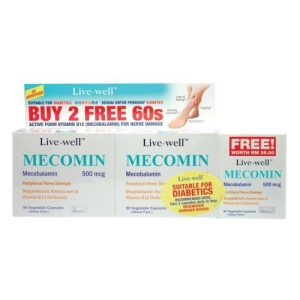 LIVE-WELL MECOMIN CAPSULE 90'S + 90'S + 60'S (MECOBALAMIN 500MCG)