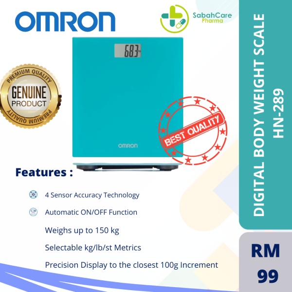 OMRON DIGITAL BODY WEIGHT SCALE (MODEL: HN-289) ULTRA SLIM (BLUE/BLACK)