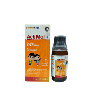 PHARMANIAGA ACTIMOL 250MG/5ML SUSPENSION 60ML FOR KIDS 6-12 YEARS (PARACETAMOL)