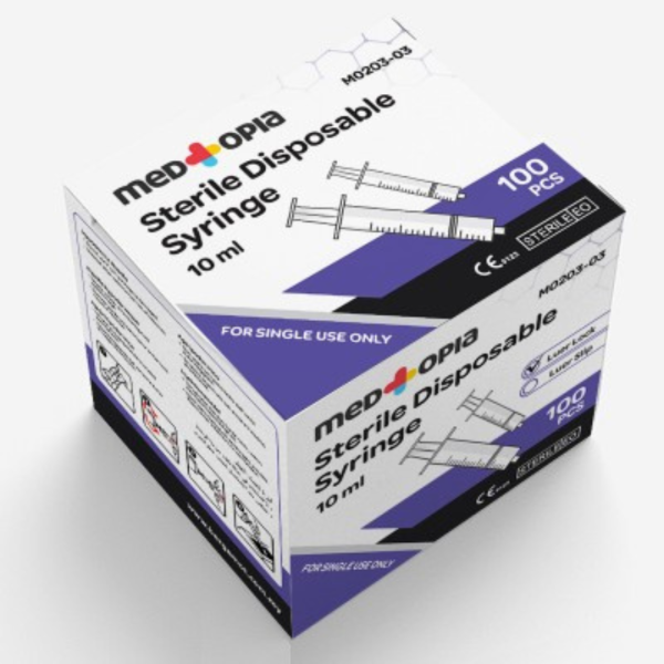 MEDTOPIA DISPOSABLE SYRINGE LUER SLIP/LUER LOCK WITHOUT NEEDLE 100'S - Image 2