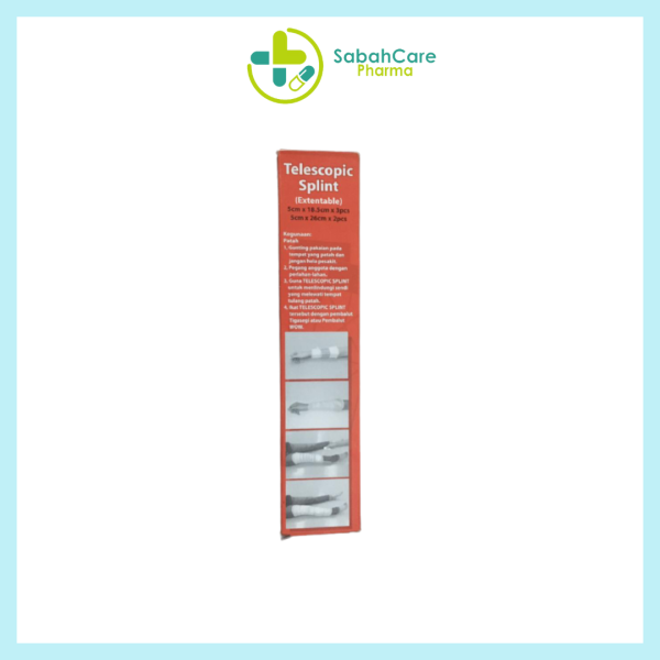 PROMED TELESCOPICS SPLINT (5CM X 18.5CM=3'S) (5CM X 26CM=2'S) SET OF 5 PER BOX - Image 2