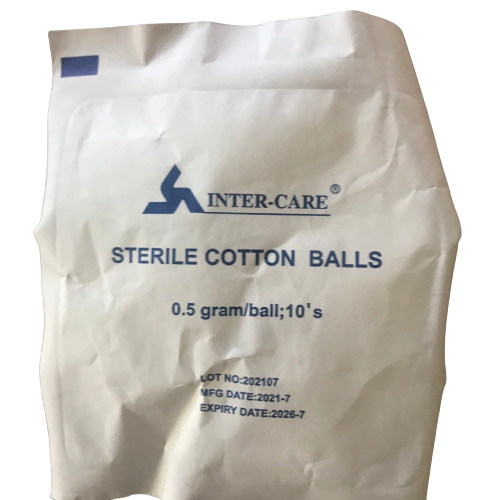 INTER-CARE COTTON BALL STERILE 0.5FM/2GM (10'S/PKT)