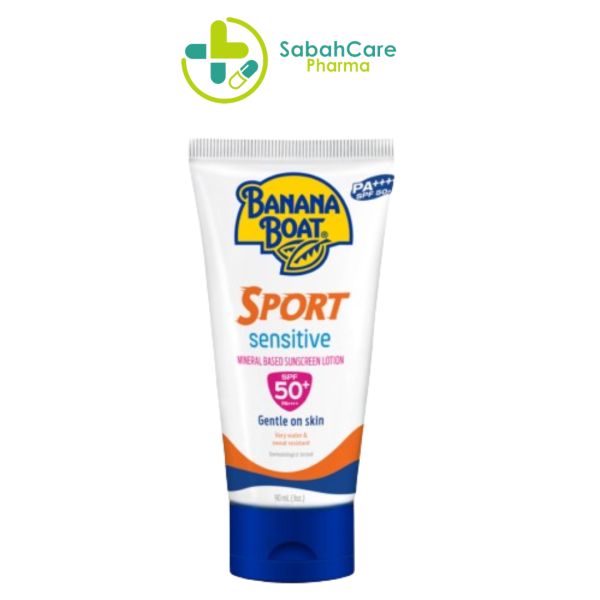 BANANA BOAT SPORT SENSITIVE LOTION SPF50+ 90ML