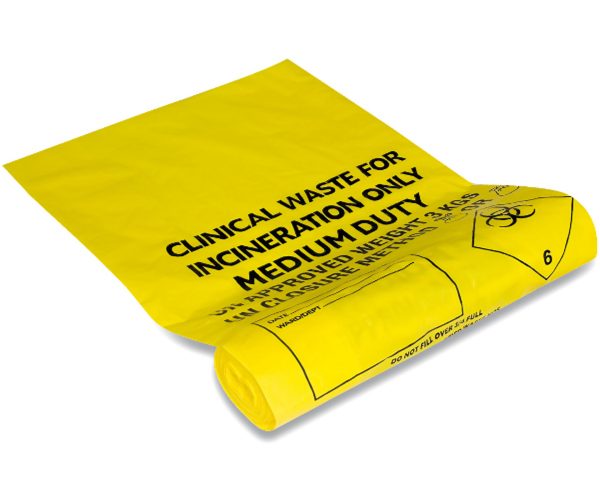 NZ CLINICAL YELLOW BIOHAZARD BAG 50L (700MM X 700MM) 50s/pack