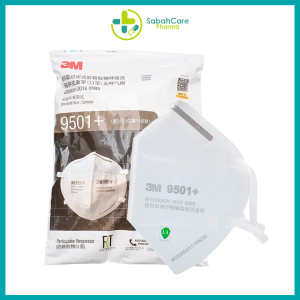 Alternative view of 3M 9501+(EAR-LOOP) / 9502+(HEADLOOP) KN95 PARTICULATE RESPIRATOR MASK 1'S