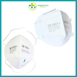 3M 9501+(EAR-LOOP) / 9502+(HEADLOOP) KN95 PARTICULATE RESPIRATOR MASK 1'S
