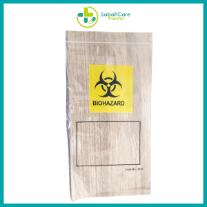BIOHAZARD SPECIMEN ZIPPER BAG, SINGLE POCKET, 125MM X 225MM (5"X9"), 100'S/PACK