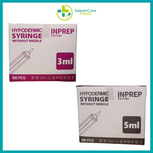 INPREP DISPOSABLE SYRINGE (LUER SLIP CENTRE) 100'S (3ML/5ML)