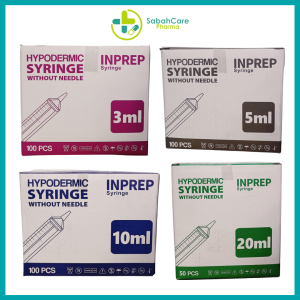 INPREP DISPOSABLE SYRINGE (LUER LOCK) 100'S (3ML/5ML/10ML/20ML)