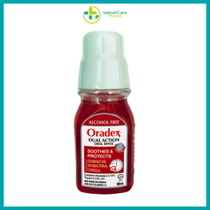 ORADEX DUAL ACTION ORAL RINSE 90ML (HEXETIDINE 0.1% & THYMOL 0.1%)