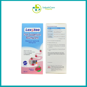 LAXSTOO ORAL SUSPENSION 800MG/5ML (MAGNESIUM HYDROXIDE )
