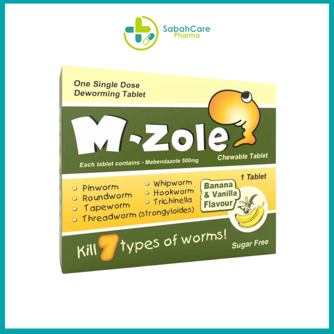 M-ZOLE CHEWABLE TABLET 1'S (MEBENDAZOLE)