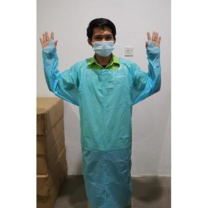 Alternative view of HOSPITECH CPE PROTECTIVE APRON LONG SLEEVE WITH THUMB HOOK (SIZE: 1250X2000X0.03MM) - BLUE (1PCS)