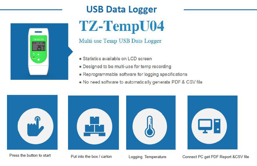 TZONE TEMPU DATA LOGGER (MODEL: TZ-TEMPU04) - TEMPERATURE USB DATA LOGGER - Image 2