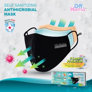 DR MAMA FABRIC FACE MASK [KIDS & ADULT] /BAEHANA HIJAB PINK /REUSABLE 24 HOURS /WASHABLE 100 TIMES /[儿童和成人]