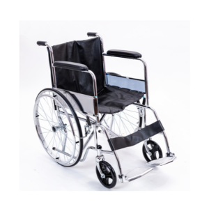 HOSPITECH STANDARD STEEL WHEELCHAIR PVC 18" - STEEL FOOT PLATE (WEIGHT : 18KG)