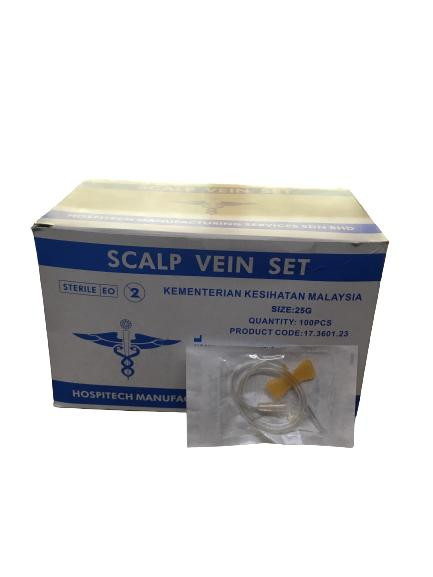 HOSPITECH SCALP VEIN SET BUTTERFLY 21G (GREEN), 23G (BLUE), 25G (ORANGE), 27G (GREY) WITH SLIP FITTING 100'S (VENOFIX) - Image 3