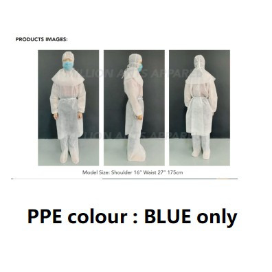 PPE ISOLATION SET 45GSM (GOWN, HEAD & BOOTS COVER) 1 SET (AIR FREIGHT)