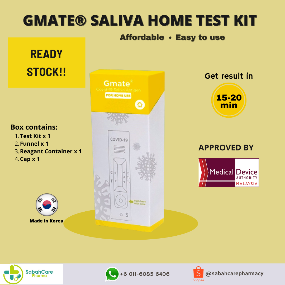 GMATE COVID-19 HOME SELF TEST SALIVA RAPID ANTIGEN KIT 1'S