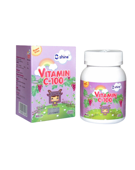 YSP SHINE VITAMIN C 100MG CHEWABLE TABLET GRAPE 100'S