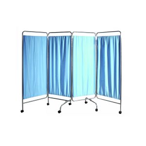 WARD SCREEN - 4 FOLD C/W INDIVIDUAL CURTAINS MOBILE