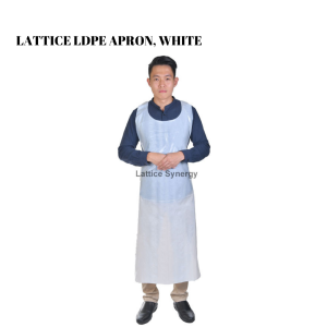 LATTICE LDPE APRON, WHITE 0.03MM (100PCS/BAG)