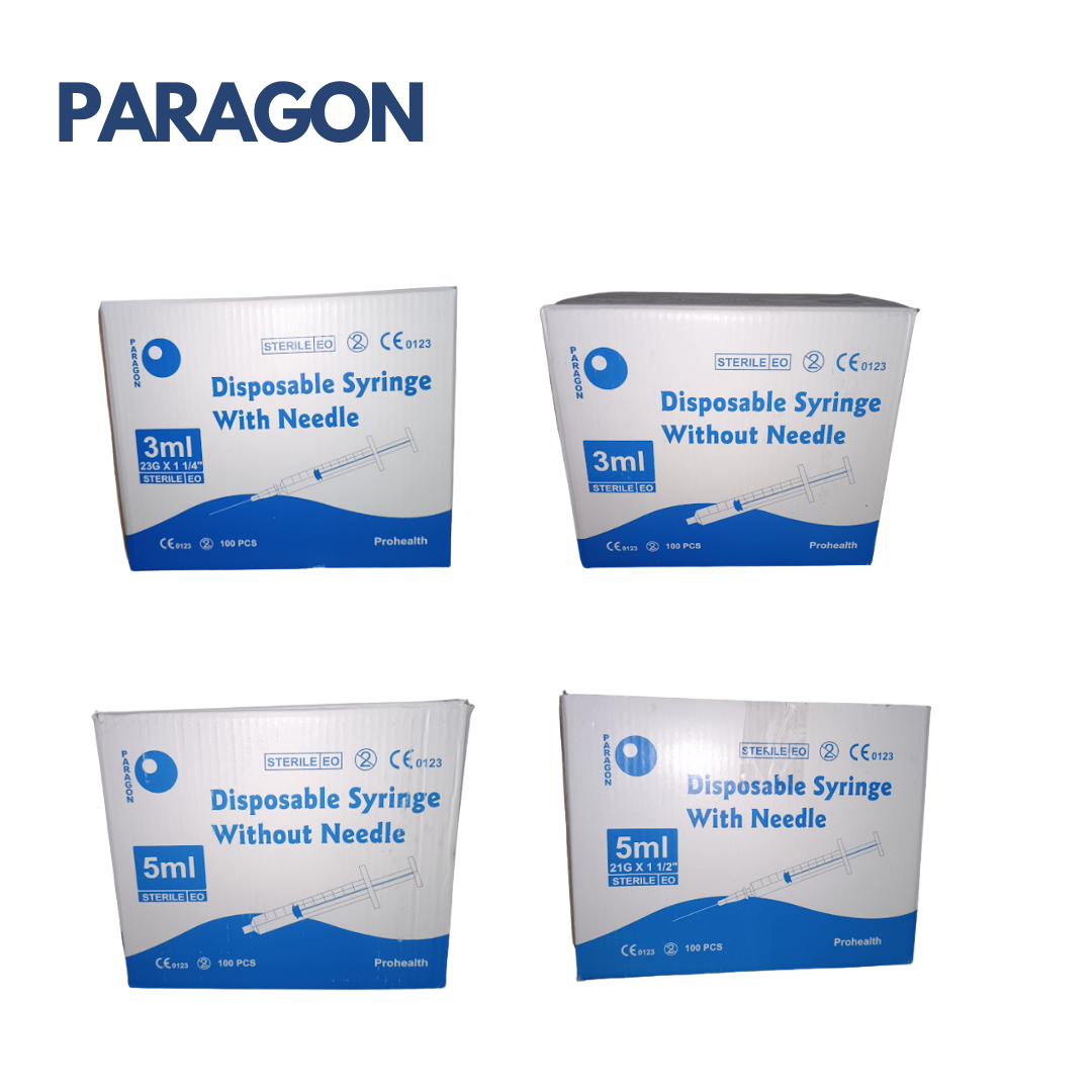 PROHEALTH DISPOSABLE SYRINGE NEEDLE/WITHOUT NEEDLE (100'S/BOX) PARAGON