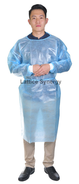 LATTICE PP ISOLATION GOWN 42GSM (1's)