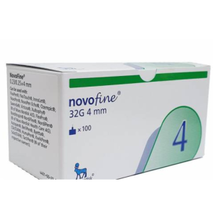 NOVOFINE 32G INSULIN NEEDLES 4MM (100'S) (MDA REG: GB53225247817)