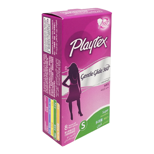 PLAYTEX 360 GENTLE GLIDE TAMPONS WITH PLASTIC APPLICATOR 8'S (SUPER)