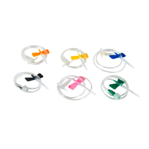 HOSPITECH SCALP VEIN SET BUTTERFLY 21G (GREEN), 23G (BLUE), 25G (ORANGE), 27G (GREY) WITH SLIP FITTING 1'S (VENOFIX)