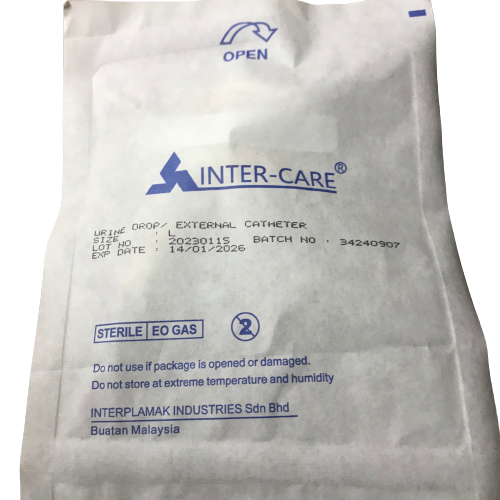 INTER-CARE MALE URINE DROP/EXTERNAL CATHETER STERILE SIZE L (1'S) - Image 2