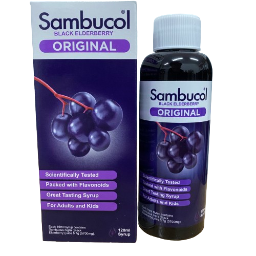 SAMBUCOL ORIGINAL BLACK ELDERBERRY SYRUP 120ML (SAMBUCUS NIGRA)