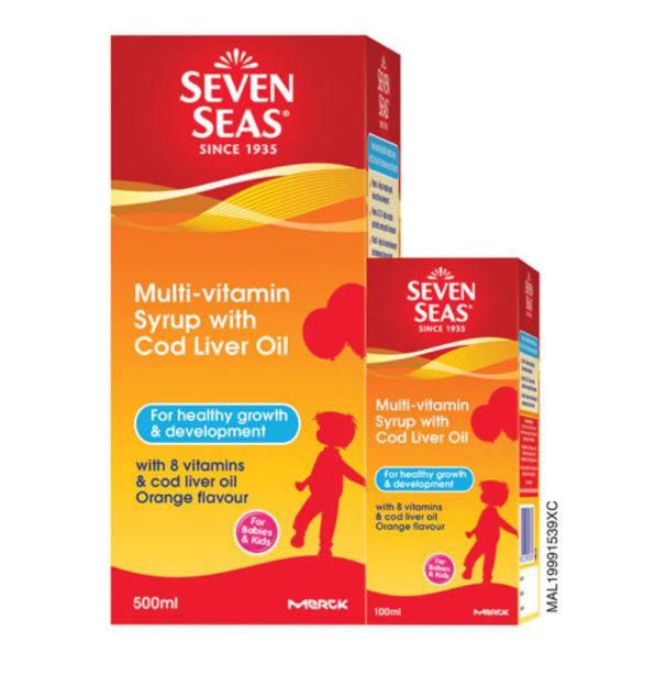 P&G SEVENSEAS MULTI-VITAMIN SYRUP WITH COD LIVER OIL 500ML+100ML (ORANGE)