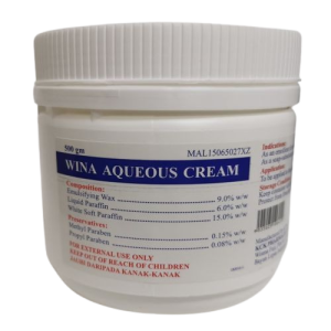 KCK WINA AQUEOUS CREAM 500G (EMULSIFYING WAX 9% W/W, LIQUID PARAFFIN 6% W/W, WHITE SOFT PARAFFIN 15% W/W)