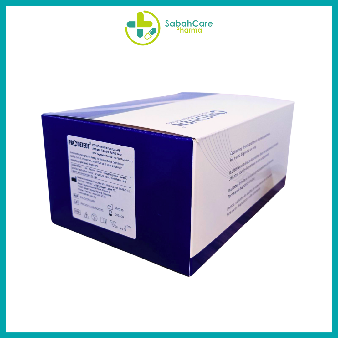MEDIVEN PRODETECT COVID-19 & INFLUENZA A/B ANTIGEN COMBO RAPID TEST 20'S (MDA REG. : MDR-20241030-105588) | FOR PROFESSIONAL USE ONLY