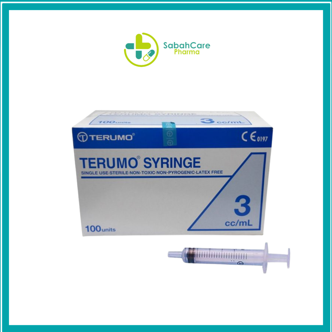 TERUMO DISPOSABLE SYRINGE 3ML WITHOUT NEEDLE 100'S/BOX - Image 2